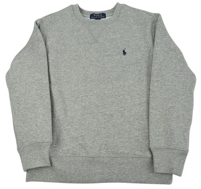 POLO RALPH LAUREN Niño Gris Jaspeado Forrado de Vellón Cuello Redondo Sudadera 8 PEQUEÑA NUEVA CON ETIQUETAS Foto 1 de 2