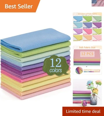 Vibrant Macarone 12-Pack of Soft Felt Fabric Rolls - 8"x35" Ideal for Crafts - Image 1 of 4