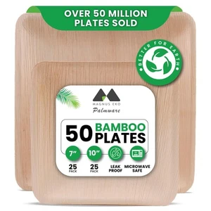 | 10 Inch & 7 Inch Square Combo Plates 50 Pcs | Disposable Plates | Like Bamb... - Picture 1 of 6