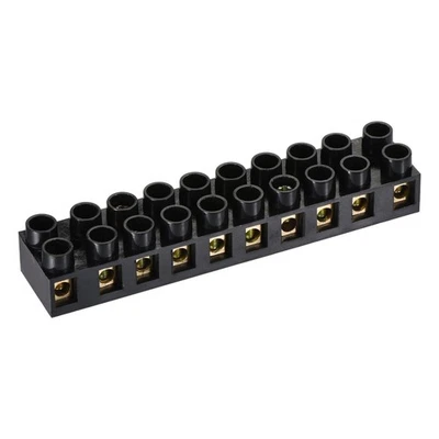 3pcs Terminal Block 500V 10A Dual Row 10 Positions Screw Electric Barrier Strip - Image 1 of 4