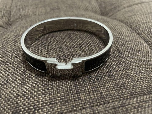 HERMÈS Bracciale Hermes Click Crack H Argento Nero Usatoo Ottim Senzala Scatol