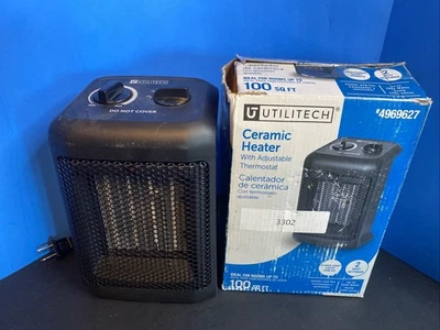 UTILITECH CERAMIC HEATER WITH ADJUSTABLE THERMOSTAT Tested - Image 1 of 4