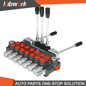 Labwork 11GPM Hydraulic Directional Control Valve 7Spool 2JOYSTICK 40L BSPP Port - Picture 1 of 15