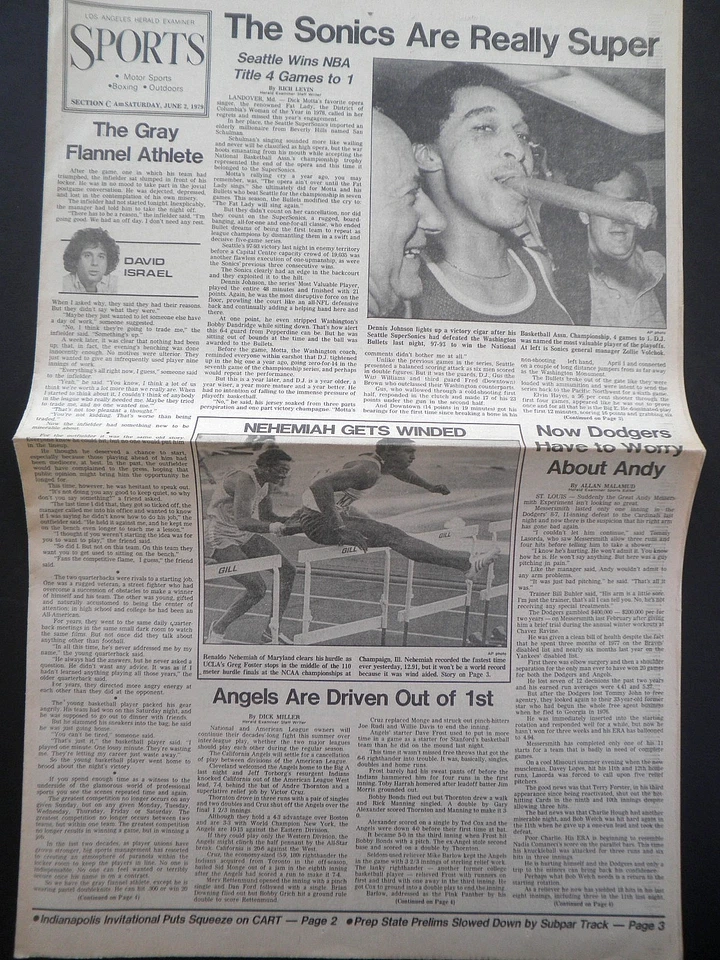 RARO PERIÓDICO DEPORTIVO DE COLECCIÓN SEATTLE SUPER SONICS GANAR CAMPEONATO DE LA NBA 1979 Foto 1 de 1