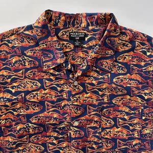 Vintage Polo Jeans Co Ralph Lauren Herren Camp Loop Hemd XL Fisch Print Knopfleiste - Bild 1 von 9