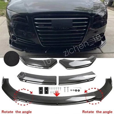 Carbon Fiber Look Front Bumper Lip Spoiler Splitter For AUDI A8 D4 S8 2010-2021 Foto 1 de 4