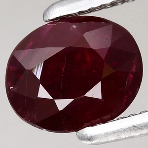 0.79ct Oval 6x4.9mm Natural Deep Red Ruby Madagascar, Africa - Heated Precious! - Picture 1 of 4