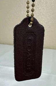 Coach Dark Brown Hang Tag Fob Charm Hangtag Chocolate 1990s Vintage - Picture 1 of 5