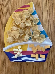 Snack Tray:  Sailboat Nautical: Great for chips & dip  12” X 16”.  Melamine. - Picture 1 of 7