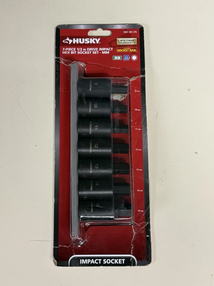 Husky 7 Piece 1/2 Inch Drive Impact Hex Bit Socket Set - Metric  - Image 1 of 4