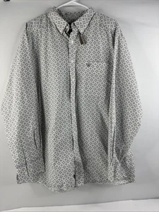 Ariat Long Sleeve Geometric Print White black Button Shirt Size Medium - Picture 1 of 8
