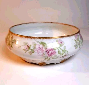 Porcelain GDA Limoges France Antique Floral Bowl Pink/Green 1870-1914 Grannycore - Picture 1 of 8