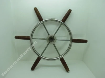 Authentic 21+5/8 inch Stainless Steel & Wood Boat Wheel -(XL9-2498) - Image 1 of 4