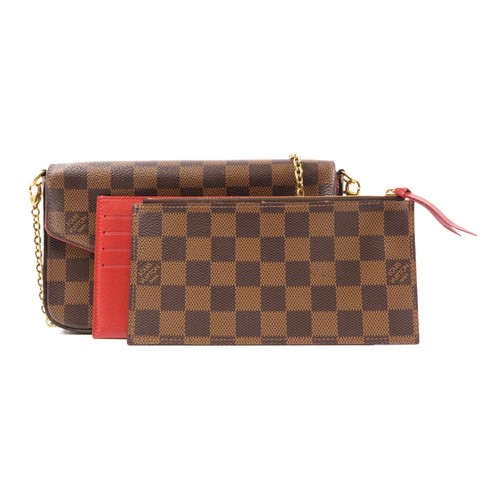 LOUIS VUITTON（LV） Borsa a tracolla Louis Vuitton LV GHW Felice Pochette Catena N63032 Damier Marrone