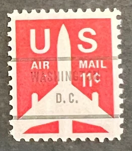 Scott#: C78b - Silhouette of Jet Airliner 11¢ 1971 Single Stamp Bureau Precancel - Picture 1 of 1
