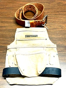 Craftsman Suede Leather Tool Bag 9-48461 & 2in Saddle Leather Belt 9-40472 - Picture 1 of 4