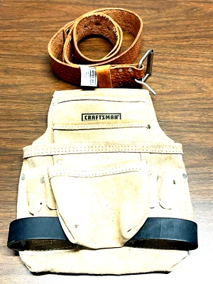 Craftsman Suede Leather Tool Bag 9-48461 & 2in Saddle Leather Belt 9-40472 - Image 1 of 4