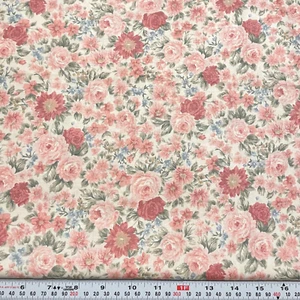 Vintage Florals by Marcus Brothers Textiles Chintz Fabric Remnant 17" x 44" - Picture 1 of 2