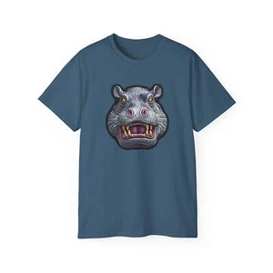 Hippo Patch Imitation Graphic Tee, Sewed Patch T-Shirt by SICKHIPPO, Animal  - Bild 1 von 31