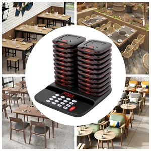 Restaurant Pager System Wireless Food Service Beeper+Power Adapter & 20* Pagers - Picture 1 of 18