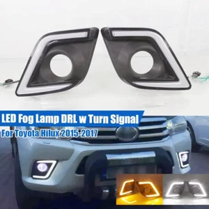 2-Color Front Fog Lamps Daytime Running Lights For Toyota Hilux 2015 2016 2017 - Picture 1 of 7