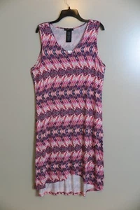 Neu mit Etikett Design History rosa Pfeildruck Hi-Lo Viskosemischung Kleid Größe XL UVP $ 68 - Bild 1 von 7