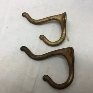 2 Vintage Metal Coat & Hat Hooks Hardware - Picture 1 of 7