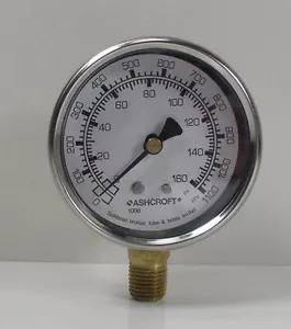 Ashcroft 63 1008A 02L XLJ 160 Pressure Gauge 1/4" NPT 304 SS - Picture 1 of 5
