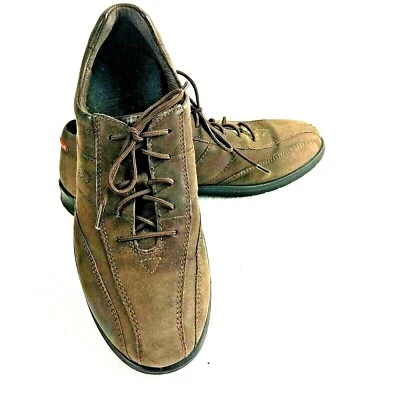 Женские туфли Ecco коричневые замшевые кожаные на шнуровке повседневные размер 8 - Изображение 1 из 4