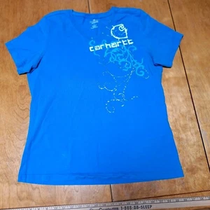 Camiseta Carhartt Mujer Logo L Manga Corta Cuello en V Alambre de Púas Gráfico RETIRADO - Imagen 1 de 8