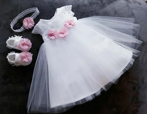 Taufkleid Stirnband Taufe ❤️ Liliana ❤️ Gr.56-104 Baptism Christening - Bild 1 von 5