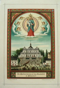 Albendorf Wallfahrtskirche mit dem Gnadenbild kolorierte Lithographie 1890 69 - Picture 1 of 1
