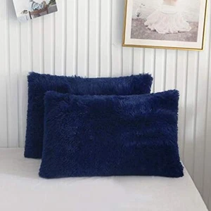 XeGe Faux Fur Throw Pillow Cases, Plush Shaggy Ultra Soft Pillow Covers, Fluffy - Picture 1 of 6