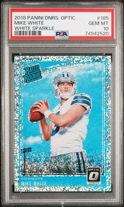 Mike White 2018 Panini Donruss Optic #185 Rookie RC White Sparkle Prizm PSA 10