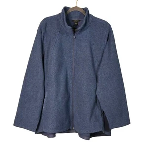 Athleta Women's 3X Stroll Fleece Full-Zip Jacket Chrome Blue Athletic soft Fall - Picture 1 of 11