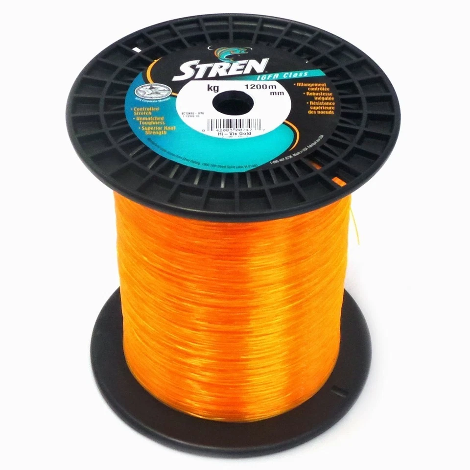 Stren IGFA HiVis GOLD 1200m Monofilament Line Bulk Spool 10k 20Lb 0.44m - Image 1 of 1
