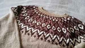 Ridari Wollpullover L-XL Nordic Strickpullover Handgestrickt Islandpullover - Bild 1 von 5