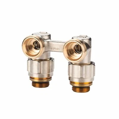 Viessmann Hahnblock für Heizkörper Eckform Übergangsnippel AG 3/4 x 1/2 Zoll - Bild 1 von 2