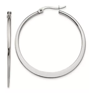 Stainless Steel 40mm Diameter Hoop Earrings - Picture 1 of 7