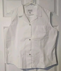 Westbound Sleeveless Button Down Front 100% Cotton Top Size XL NWOT - Picture 1 of 14