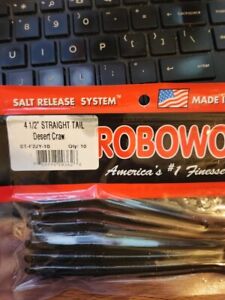 Roboworm 4 1/2" Straight Tail Bed Bait II ST-MMKH-10 Salt Release System 10 Pack