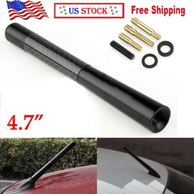 Black Carbon Fiber Sports Short Antenna For Toyota 4.7" General Purpose USA - Image 1 of 4