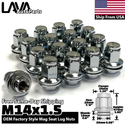 20x Chrome 14x1.5 OEM Mag/Flat Seat Lug Nut Fit Toyota Tundra Lexus LX LC LS - Image 1 of 4