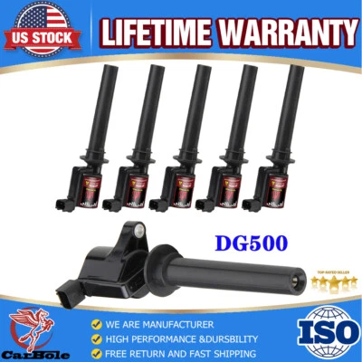 Paquete de 6 bobinas de encendido 2003 2004 2005 2006 2007 2008 para Ford Escape Taurus 3,0 L Foto 1 de 4