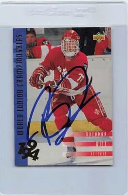 1993/94 Upper Deck #544 Brendan Witt Canada Signed Auto *G6661 - Image 1 of 2