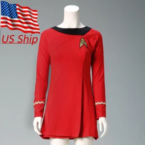 Cosplay TOS Female Duty Uniforms The Original Series Red Dress Starfleet Costume - Picture 1 of 25