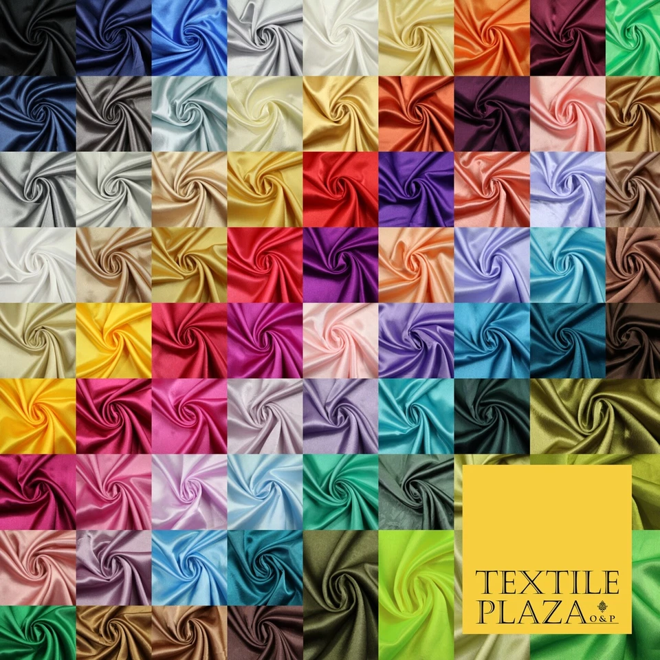 OVER 75 COLOURS - Plain Solid Crepe Back Satin Fabric Material Dress Bridal 58" - Image 1 of 1