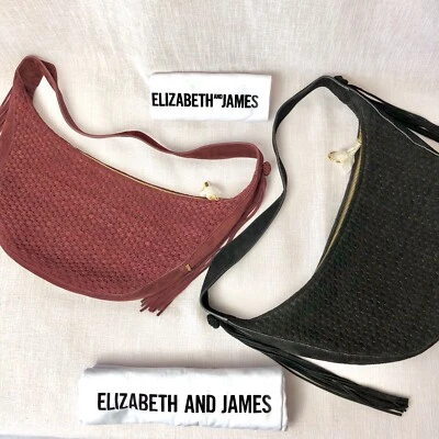 Elizabeth and James Zoe Gamuza Hobo Negro (Lista $545) NUEVO Foto 1 de 4