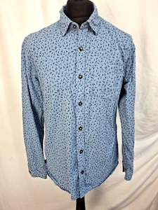Fat Face Floral Long Sleeve Wovan Shirt Smart Casual Summer Blue Large A2507 - Picture 1 of 7