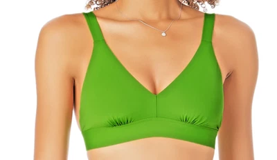 NWT Anne Cole Studio Swimsuit Bikini Bra women’s M grass green triangle top - Image 1 of 4